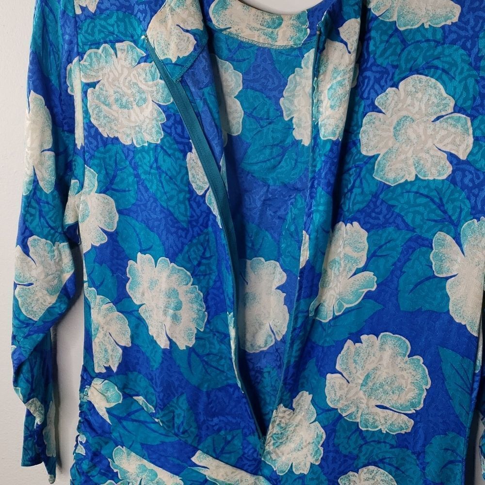 Vintage Floral 100% Silk ST GILLIAN Dress Size 10 - Picture 4 of 12